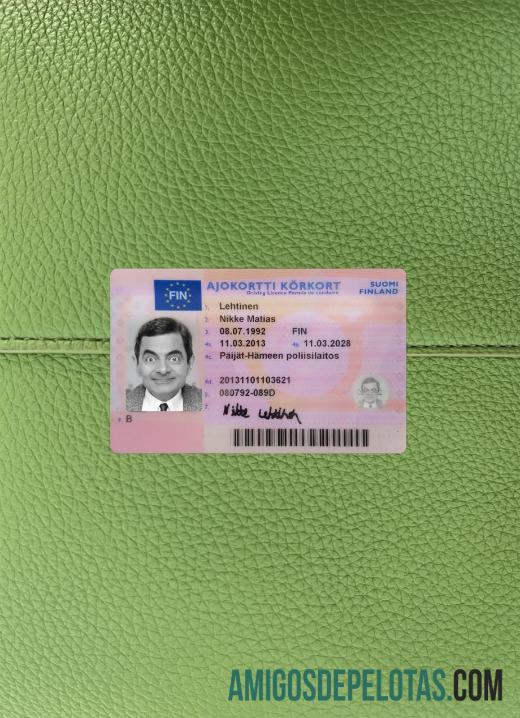 Carteira de motorista da Finlândia 2013 presente fotolook frente exemplo